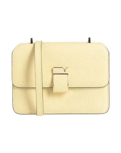 Valextra Woman Cross-body Bag Pastel Yellow Size - Calfskin