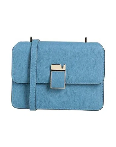 Valextra Woman Cross-body Bag Slate Blue Size - Calfskin