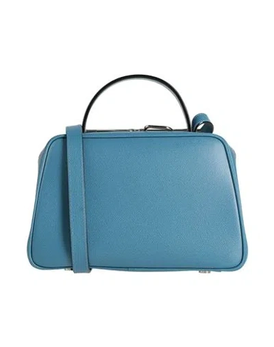 Valextra Woman Cross-body Bag Azure Size - Calfskin In Blue