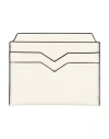 Valextra Textured Leather Card Case In White