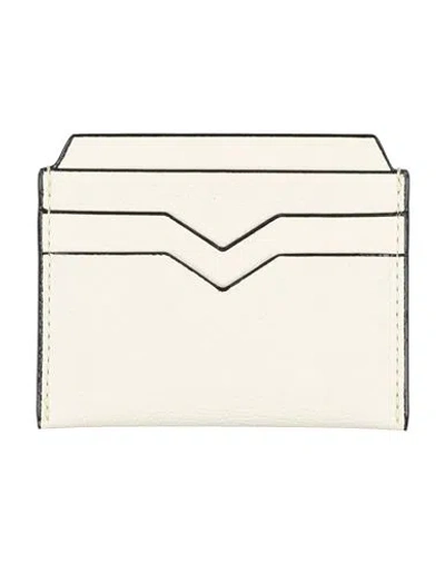 Valextra Textured Leather Card Case In White
