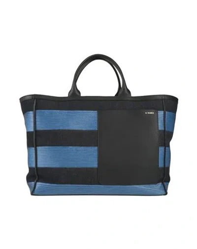 Valextra Woman Handbag Blue Size - Cotton, Polyamide, Calfskin