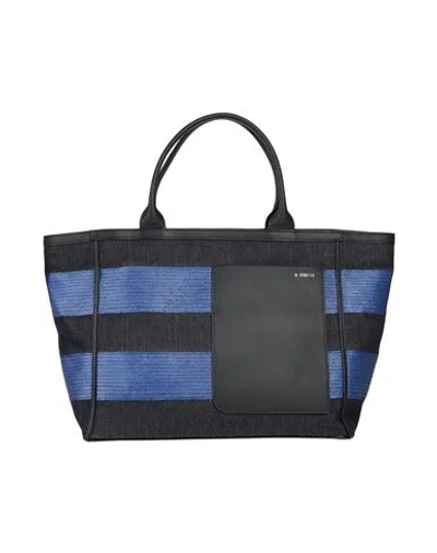 Valextra Woman Handbag Blue Size - Cotton, Polyamide, Leather