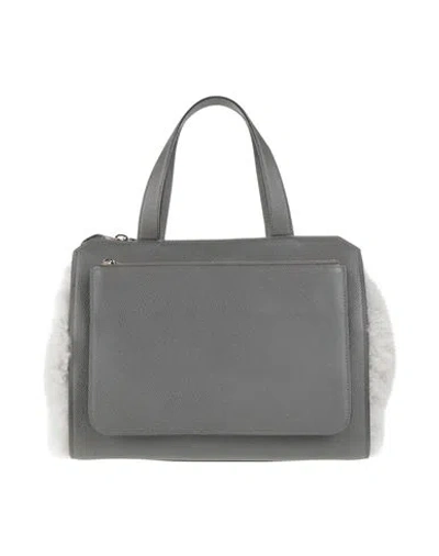 Valextra Woman Handbag Lead Size - Leather, Shearling