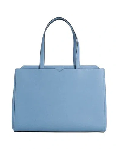 Valextra Woman Handbag Light Blue Size - Leather