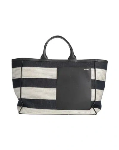 Valextra Woman Handbag Midnight Blue Size - Cotton, Polyamide, Calfskin