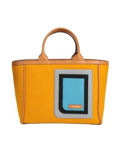 Valextra Woman Handbag Ocher Size - Textile Fibers In Orange