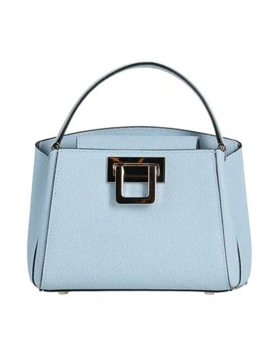 Valextra Woman Handbag Sky Blue Size - Calfskin