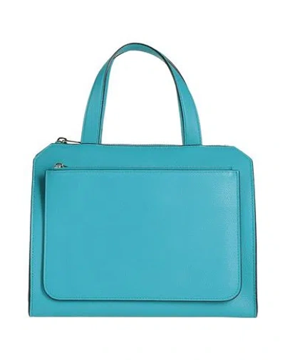 Valextra Woman Handbag Turquoise Size - Calfskin In Blue