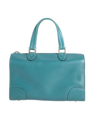 Valextra Woman Handbag Turquoise Size - Leather In Blue