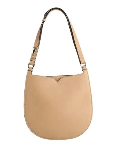 Valextra Woman Shoulder Bag Beige Size - Calfskin In Sand