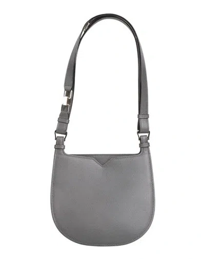 Valextra Woman Shoulder Bag Charcoal Size - Calfskin In Grey