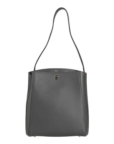 Valextra Woman Shoulder Bag Grey Size - Calfskin In Gray