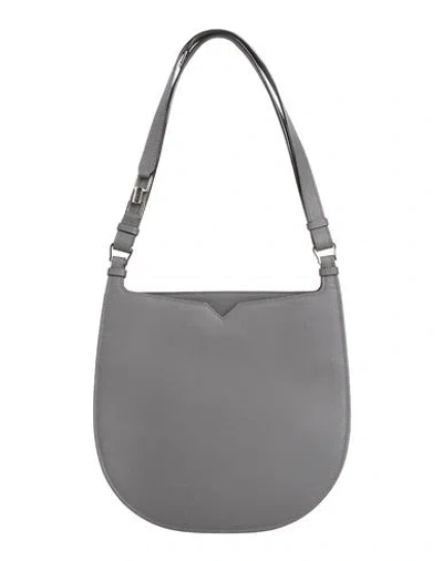 Valextra Woman Shoulder Bag Grey Size - Calfskin