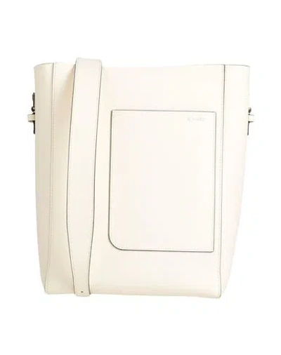 Valextra Woman Shoulder Bag Ivory Size - Calfskin In White