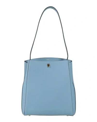 Valextra Woman Shoulder Bag Light Blue Size - Calfskin