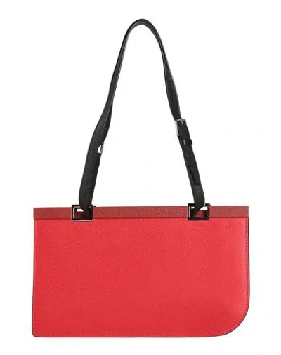 Valextra Woman Shoulder Bag Red Size - Calfskin