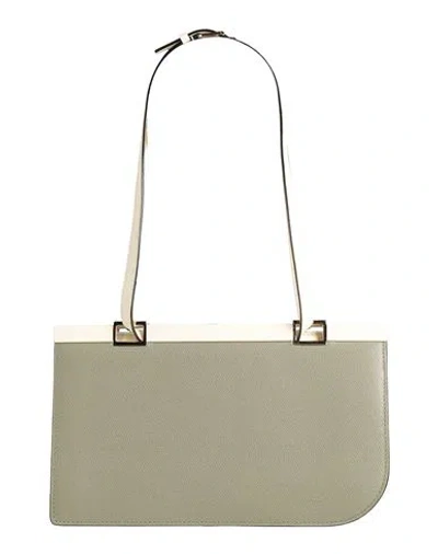 Valextra Woman Shoulder Bag Sage Green Size - Calfskin