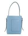 Valextra Woman Shoulder Bag Sky Blue Size - Calfskin