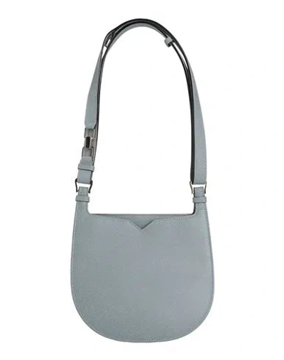 Valextra Woman Shoulder Bag Slate Blue Size - Calfskin