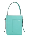 Valextra Woman Shoulder Bag Turquoise Size - Calfskin In Blue