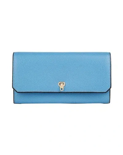 Valextra Woman Wallet Azure Size - Calfskin