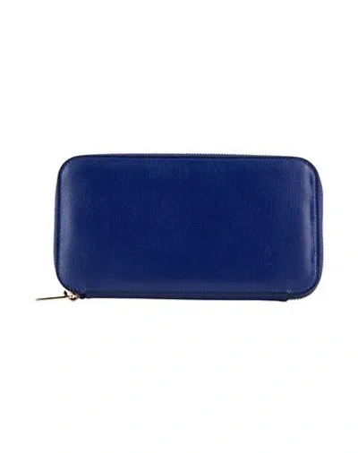 Valextra Woman Wallet Bright Blue Size - Leather