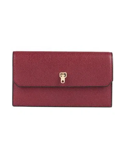 Valextra Woman Wallet Burgundy Size - Calfskin In Red