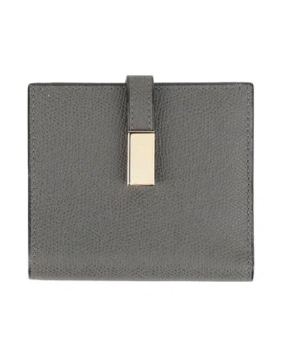 Valextra Woman Wallet Charcoal Size - Calfskin In Grey