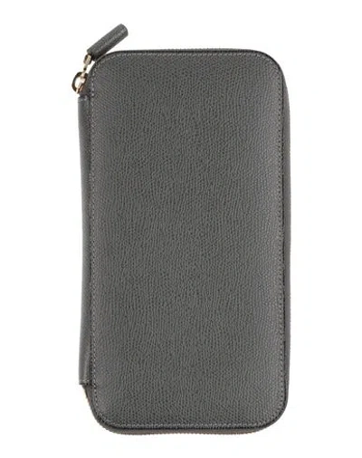 Valextra Woman Wallet Grey Size - Soft Leather