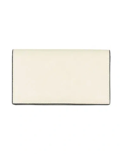 Valextra Woman Wallet Ivory Size - Leather In White