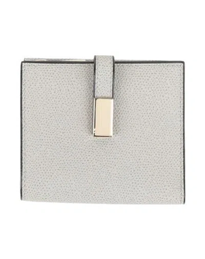 Valextra Woman Wallet Light Grey Size - Calfskin