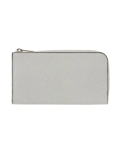 Valextra Woman Wallet Light Grey Size - Calfskin