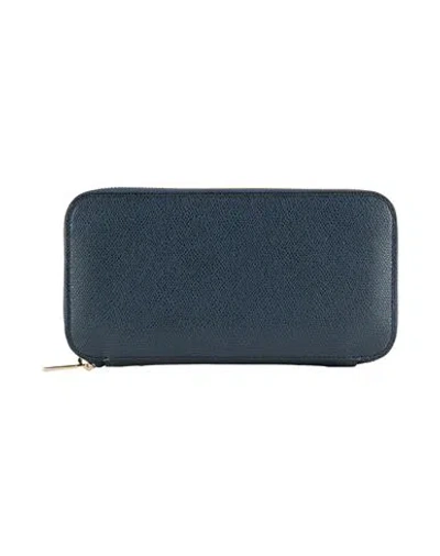 Valextra Woman Wallet Midnight Blue Size - Leather