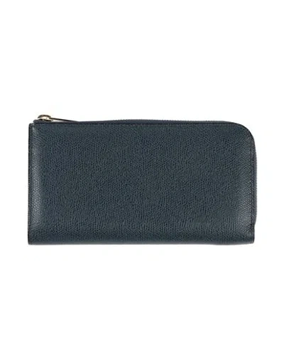 Valextra Woman Wallet Navy Size - Calfskin