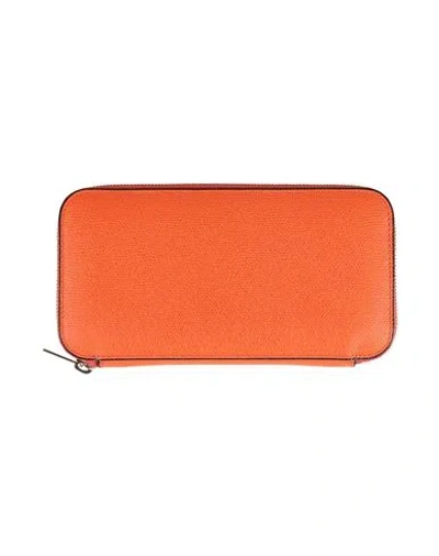 Valextra Woman Wallet Orange Size - Leather