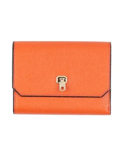 Valextra Woman Wallet Orange Size - Calfskin