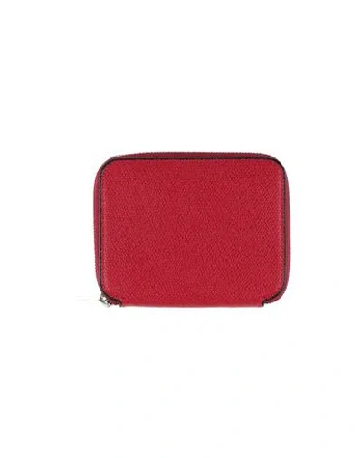 Valextra Woman Wallet Red Size - Calfskin
