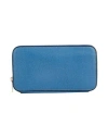 Valextra Woman Wallet Slate Blue Size - Leather