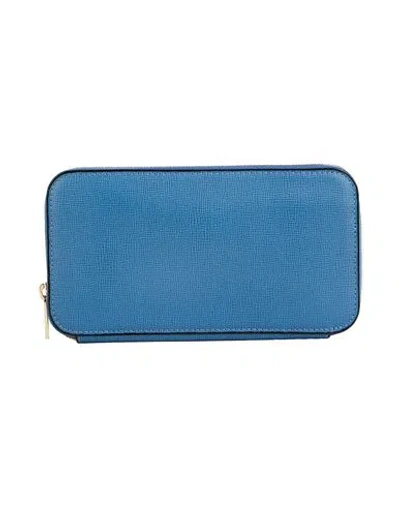 Valextra Woman Wallet Slate Blue Size - Leather