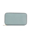 Valextra Woman Wallet Slate Blue Size - Leather