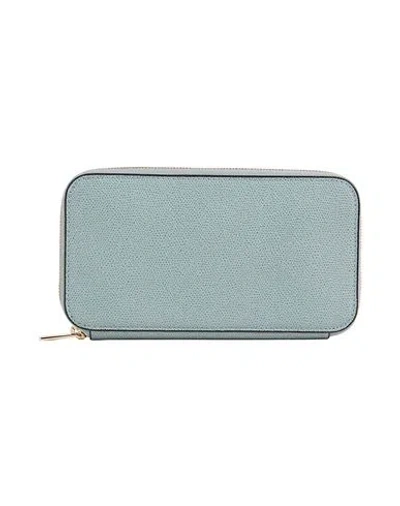 Valextra Woman Wallet Slate Blue Size - Leather