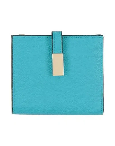 Valextra Woman Wallet Turquoise Size - Calfskin In Blue
