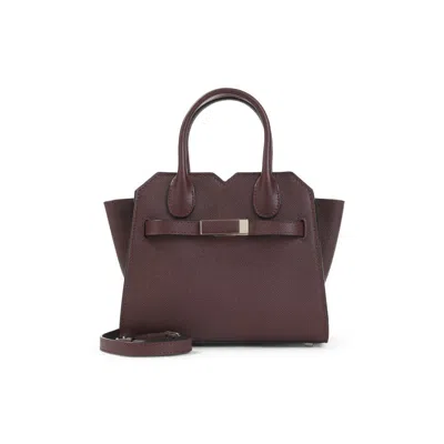 Valextra Maroon Milano Micro Satchel