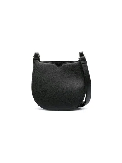 Valextra Women's Small Leather Hobo Bag In Black