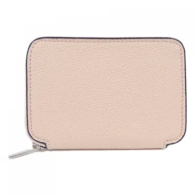 Valextra Zip Around Card Folder Soft Calfskin Card Case In Pink