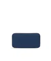 Valextra Zipper Wallet In Blue