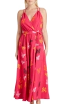 Valimare Amelia Butterfly Wrap Maxi Dress In Fuscia