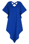 Valimare Aria High-low Crepe De Chine Cover-up Dress In Blue