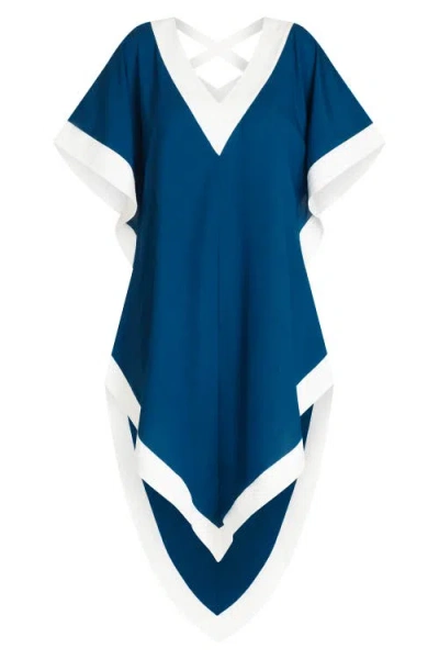 Valimare Aria High-low Crepe De Chine Cover-up Dress In Mineral Blue